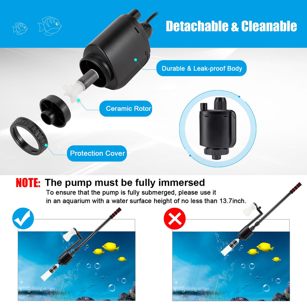 AQQA Aquarium Gravel Cleaner extension-tube — adjustable length for tall tanks.