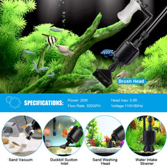 AQQA Aquarium Gravel Cleaner height-adjustment — extends reach for deep aquariums.