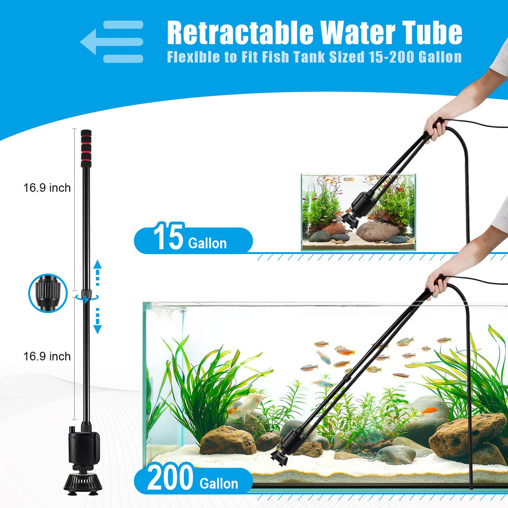 AQQA Aquarium Gravel Cleaner water-changer — makes partial water changes effortless.