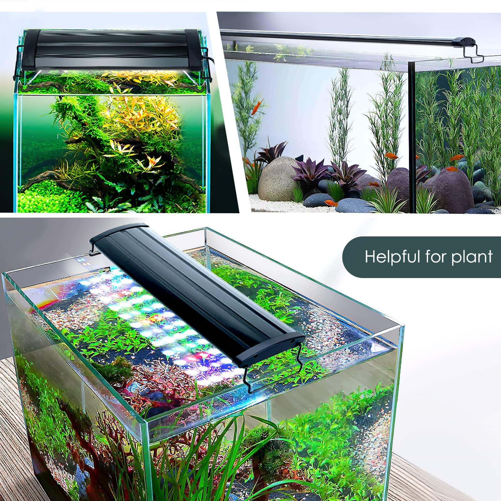AQQA plant growth lighting shows light reaching plant bases for photosynthesis