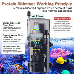AQQA compact skimmer design suitable for nano and reef tanks