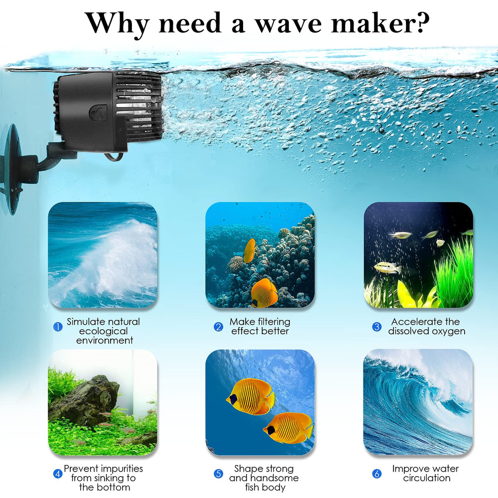 AQQA Wave Maker mounted on glass showing strong suction cup grip.