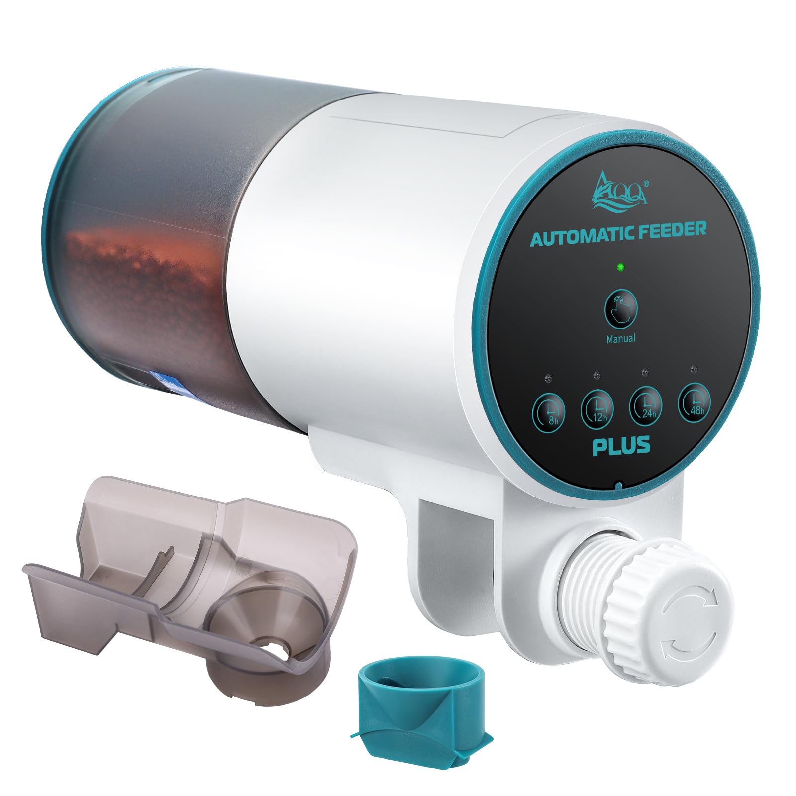 AQQA automatic fish feeder interval schedule for precise feeding times.