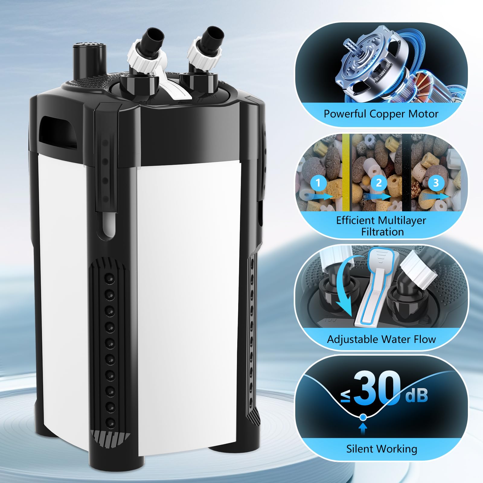AQQA filter cotton media inside demonstrates mechanical filtration for clearer aquariums.