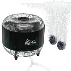 AQQA Fish Tank Air Pump front view demonstrates compact, ultra-silent operation for quiet aquariums.
