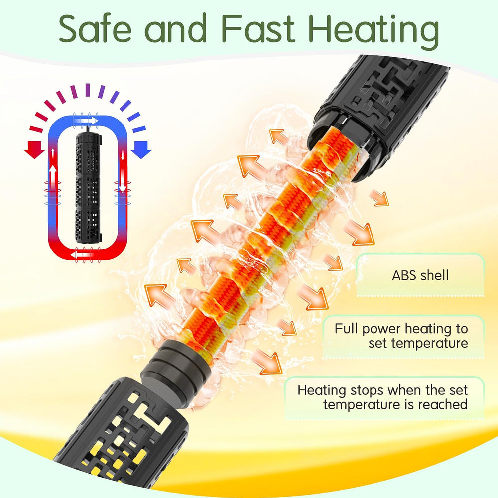 AQQA fish tank heater corrosion-resistant casing protects internals in humid aquarium environments.
