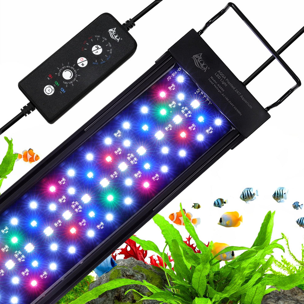 AQQA LED aquarium light with aluminum shell enhances tank aesthetics and durability.