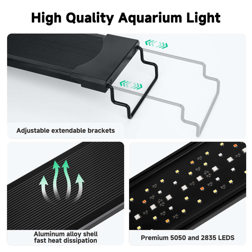 AQQA LED Aquarium Light full-spectrum diodes support vibrant plant and fish illumination