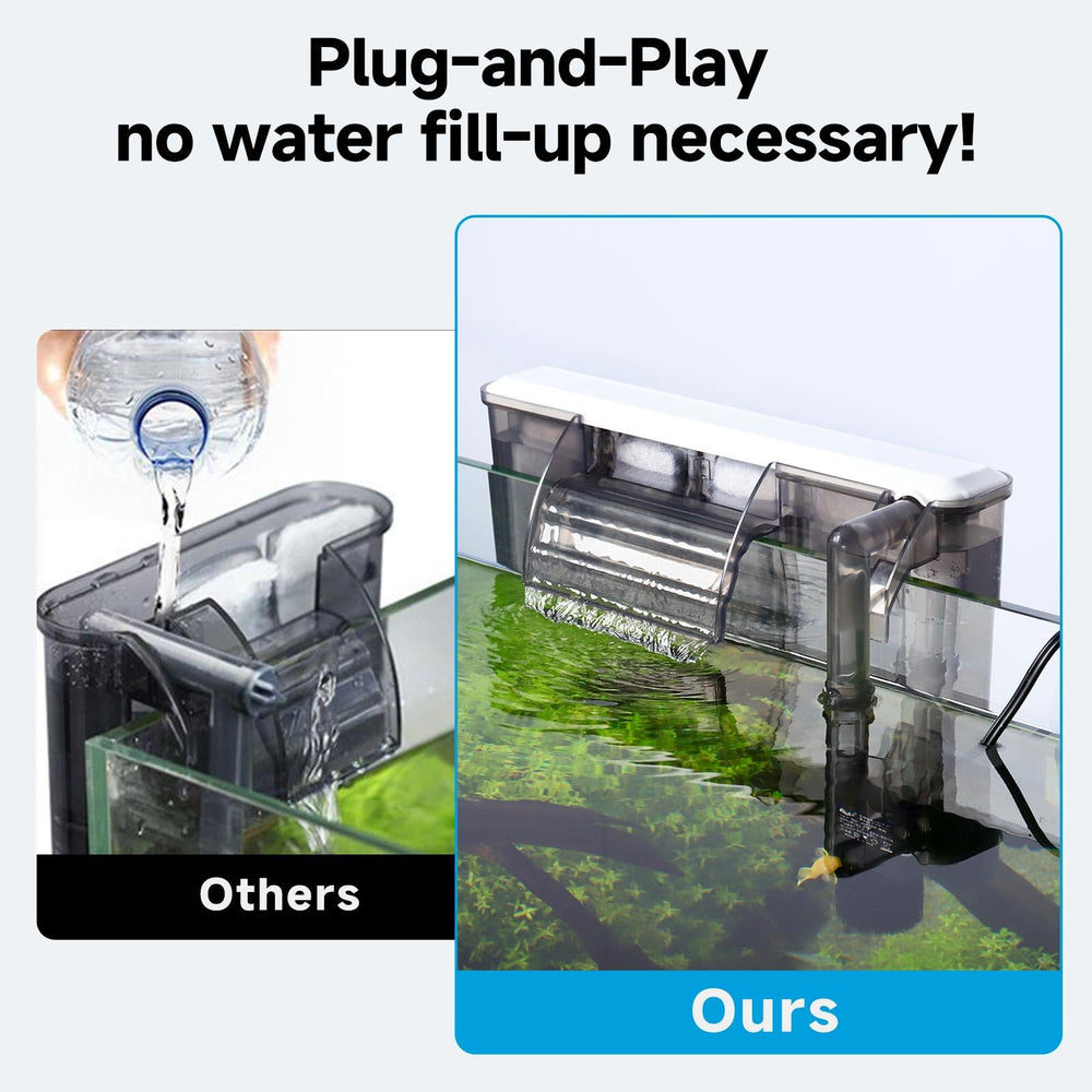 AQQA Quiet filter with adjustable flow shows customizable currents for diverse inhabitants.