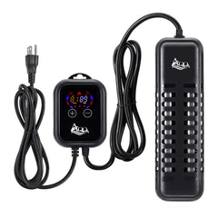 AQQA submersible heater with external controller shows precise 1200W control.