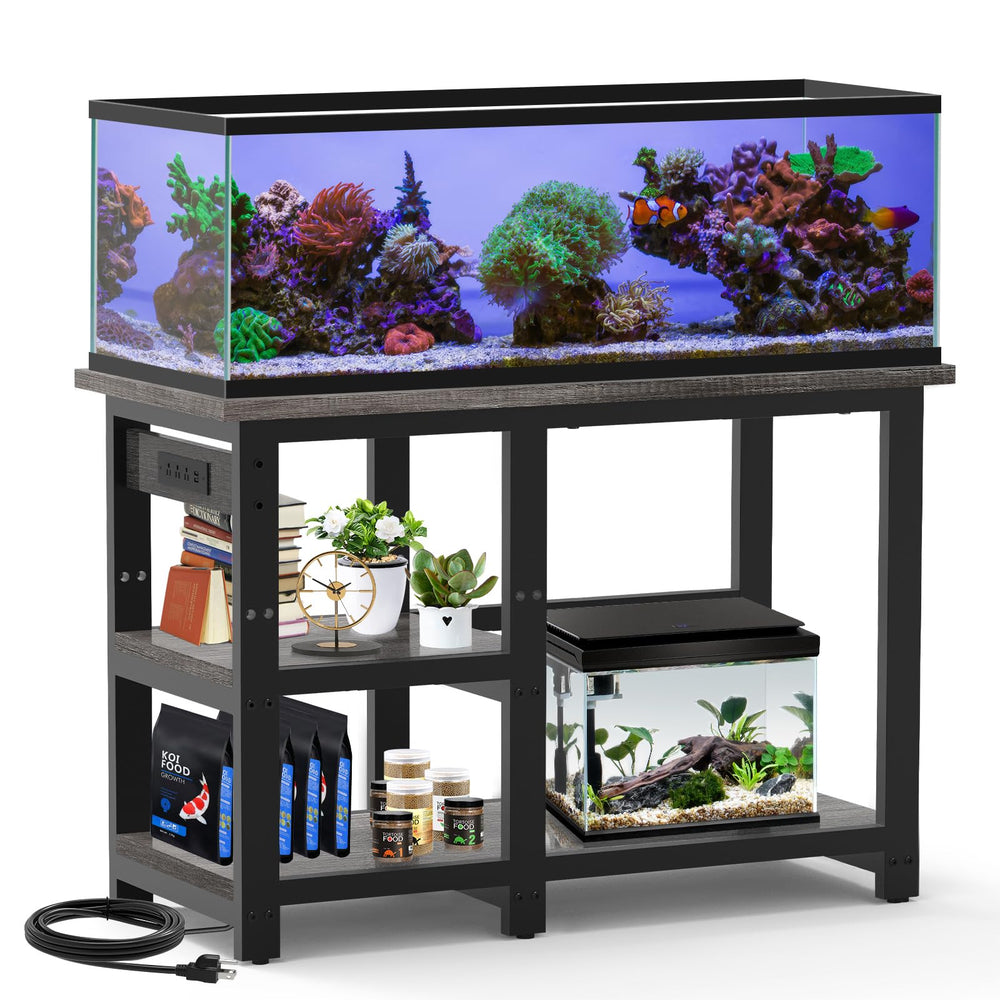 AQQA stand top view shows sturdy 36x18 surface for a large tank.