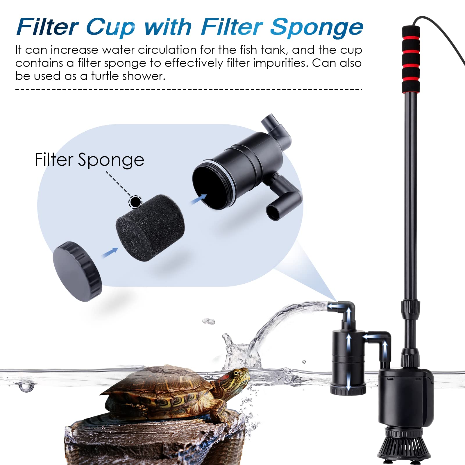 AQQA sand vacuum with filter sponge for substrate cleaning in action.