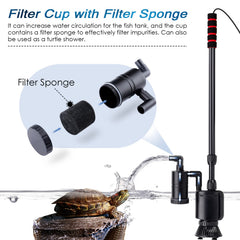 AQQA sand vacuum with filter sponge for substrate cleaning in action.