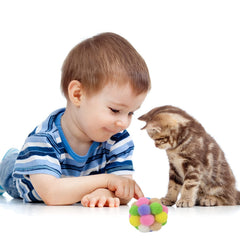 AQSXO cat-ball lightweight plush toy promotes carrying and gentle batting.