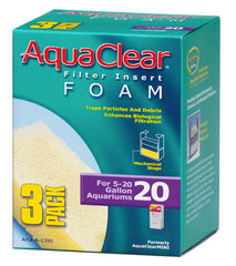 AquaClear 20 foam filter insert demonstrates mechanical filtration for clearer, healthier aquarium water