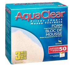 AquaClear 50 foam filter inserts installed in filter for clearer tank water.