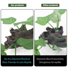 AQUA KT Reptile Branch Leaf Detail adds realistic foliage for enrichment.