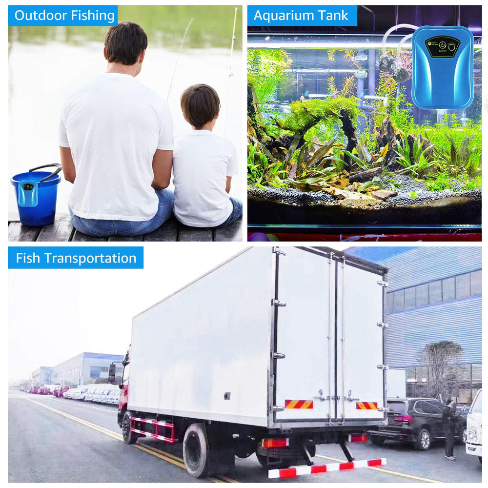 AquaMiracle emergency setup enables oxygenation during power outages and outdoor activities.