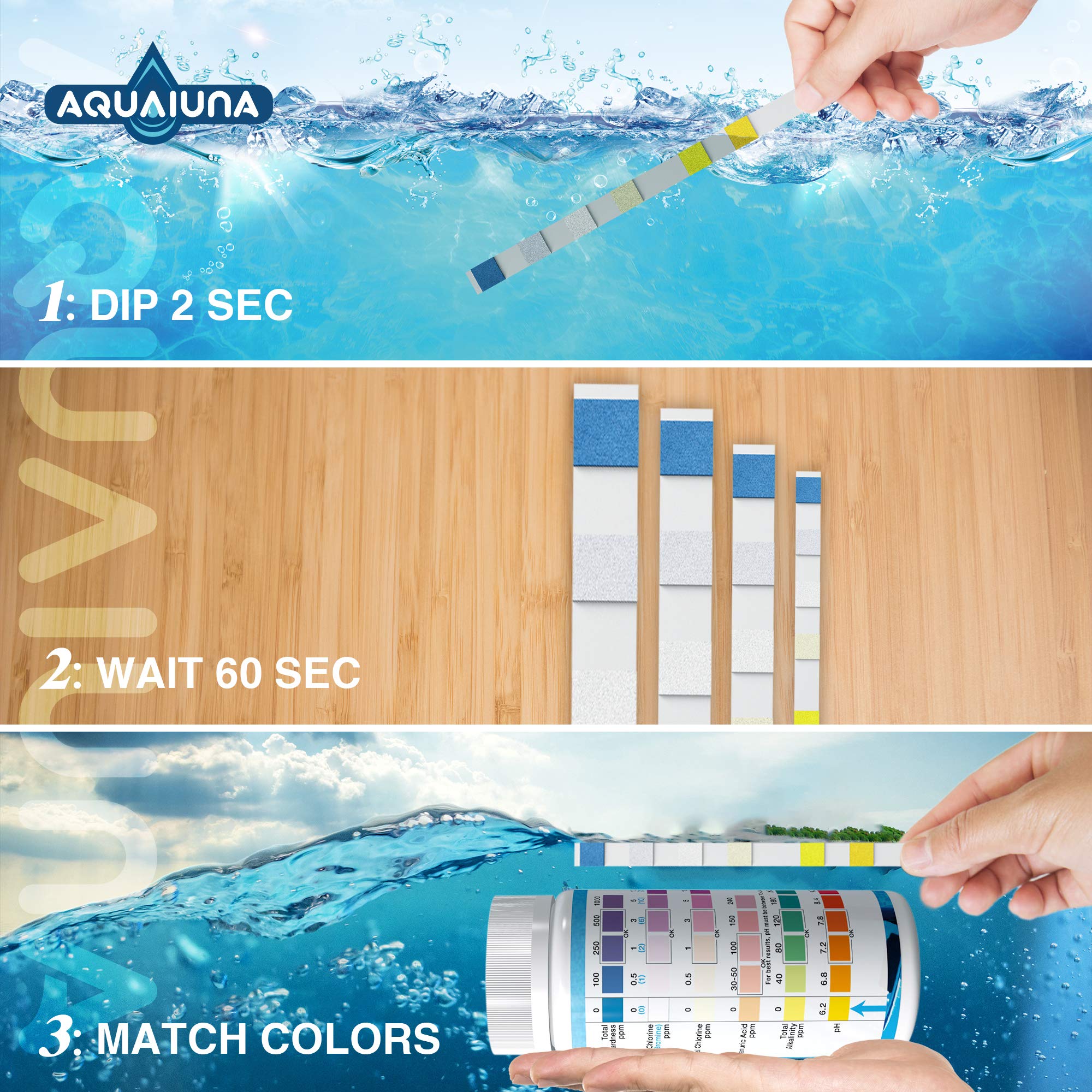 AQUALUNA test strips 6in1 nitrite chart supports early nitrite detection for safer aquariums