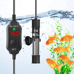 AquaMiracle 15W heater compact design for small tanks emphasizing space saving