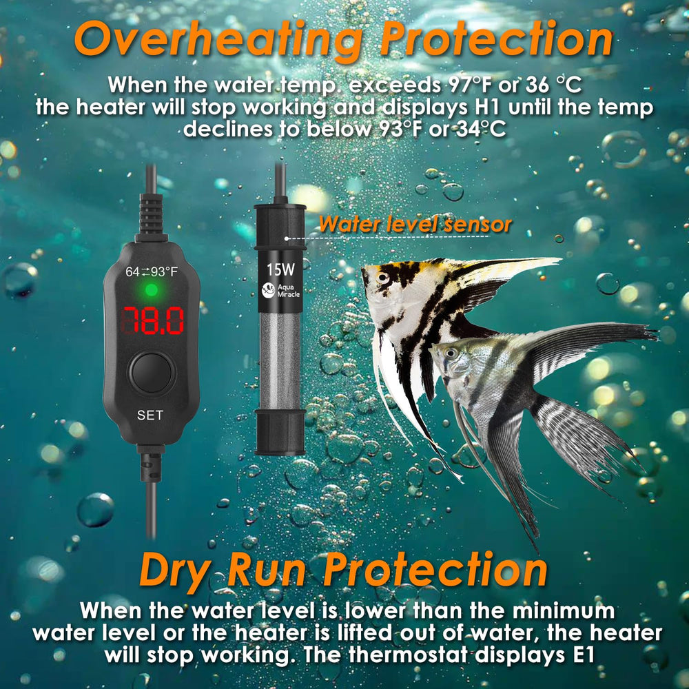 AquaMiracle 15W temperature control with precise 1F adjustment