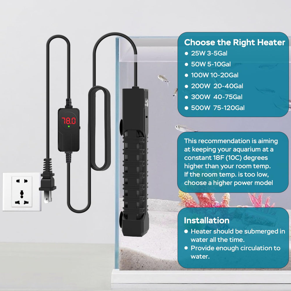 AquaMiracle versatile heater suits aquariums, turtle habitats, fountains, and plant growers.