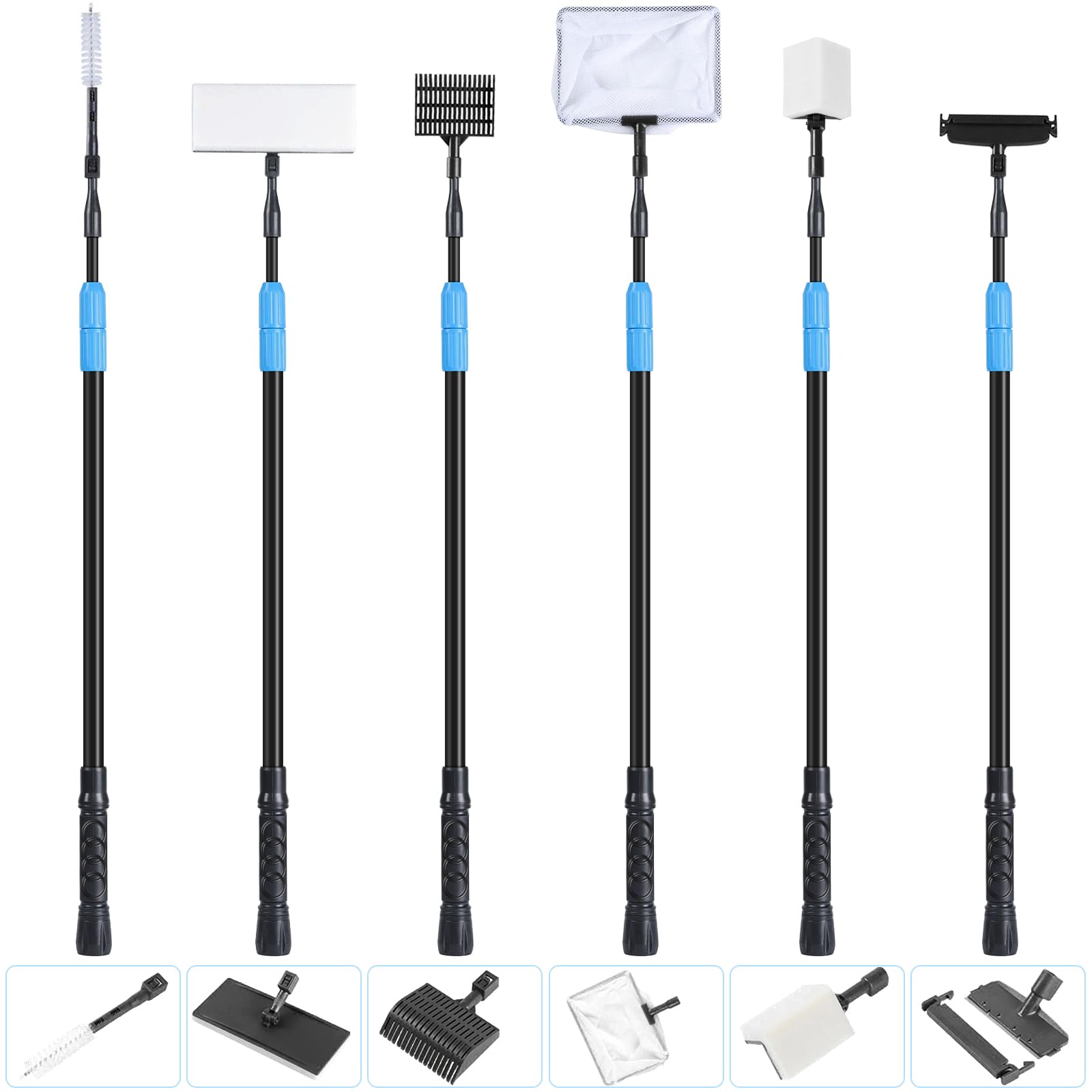 AquaMiracle 6 in 1 kit full assembly with telescopic handle for easy tank cleaning