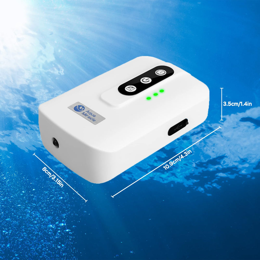 AquaMiracle all-in-one accessories included image shows tubing, stone, valves, and T-connector.