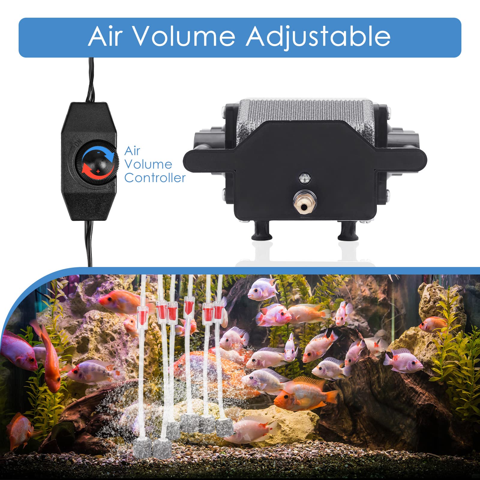 AquaMiracle all-in-one aerator kit including manifold, valves, tubing, and stones