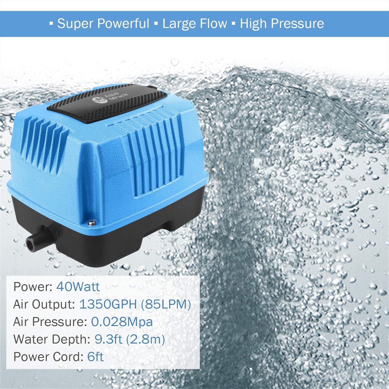 AquaMiracle AP80 copper coil motor highlights energy efficiency for steady, low-power operation.