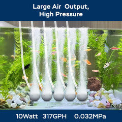 AquaMiracle aquarium air pump adjustable flow knob lets you customize aeration for fish and plants
