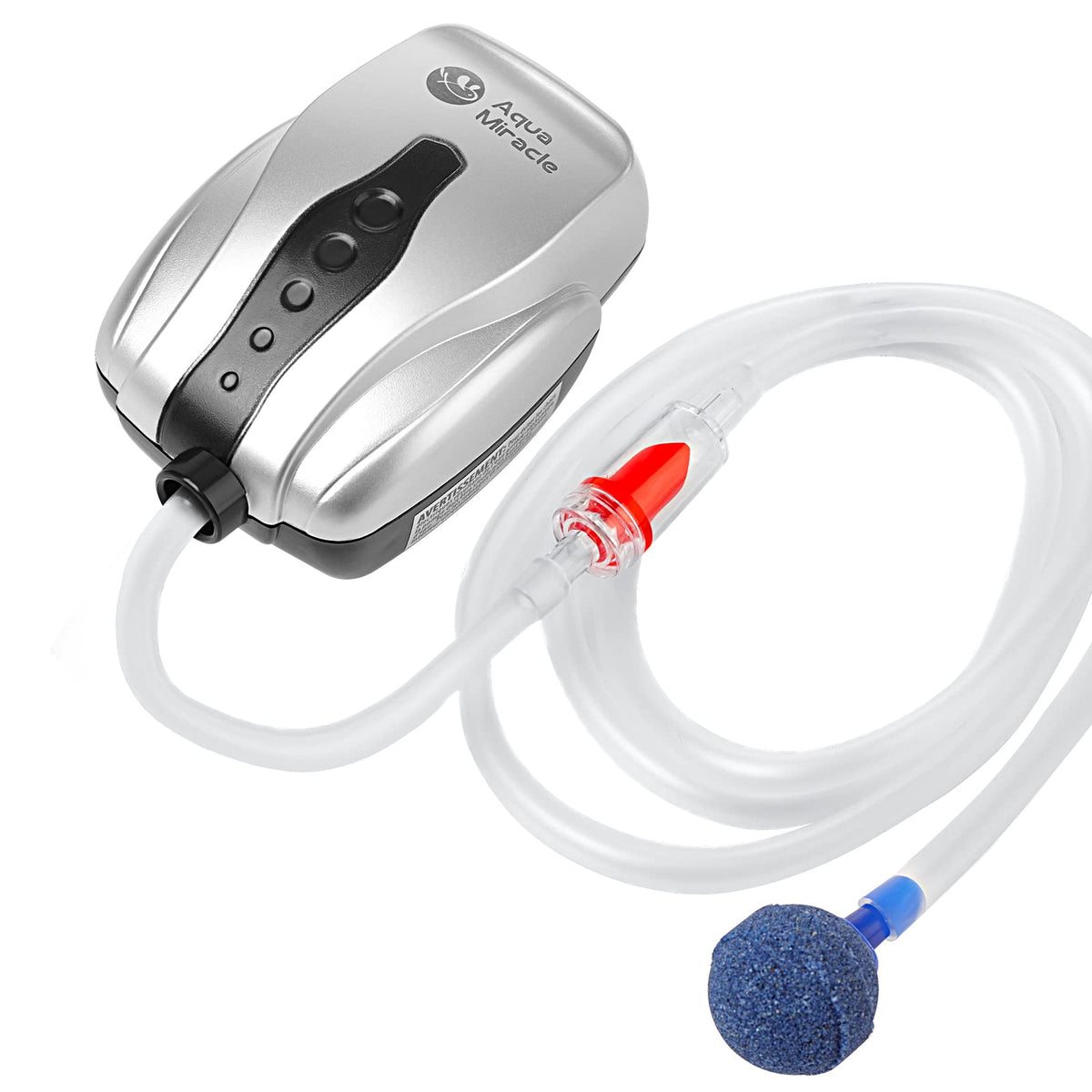 AquaMiracle aquarium air pump compact design delivers steady aeration for small tanks.