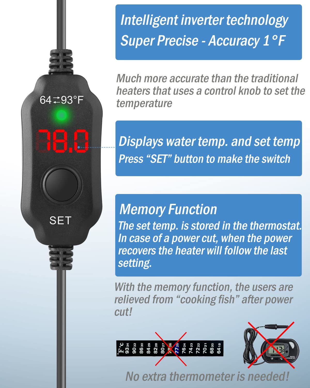 AquaMiracle dry run protection cuts risk of overheating during water changes.