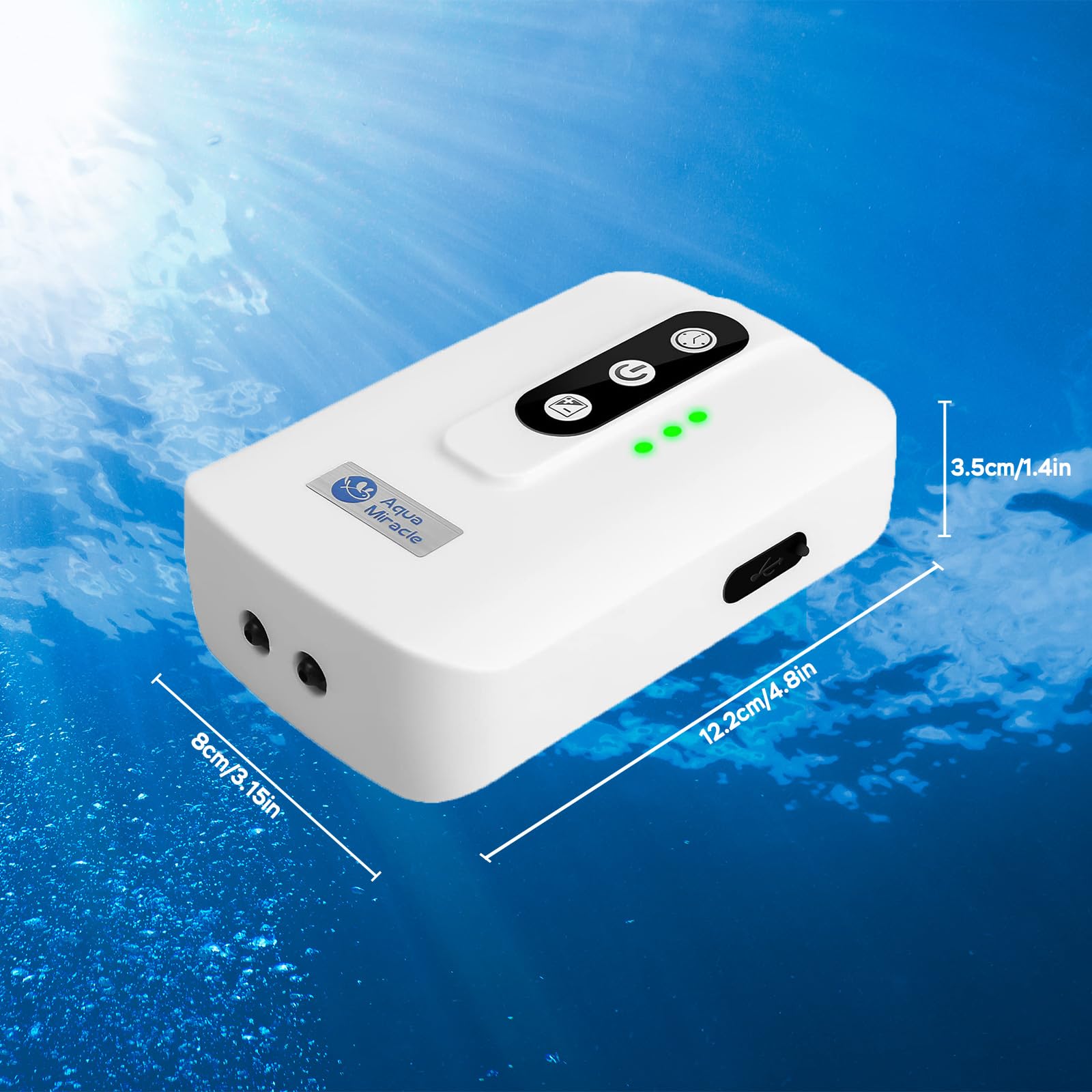 Aquamiracle fresh marine water aquarium pump works with both water types for flexibility.