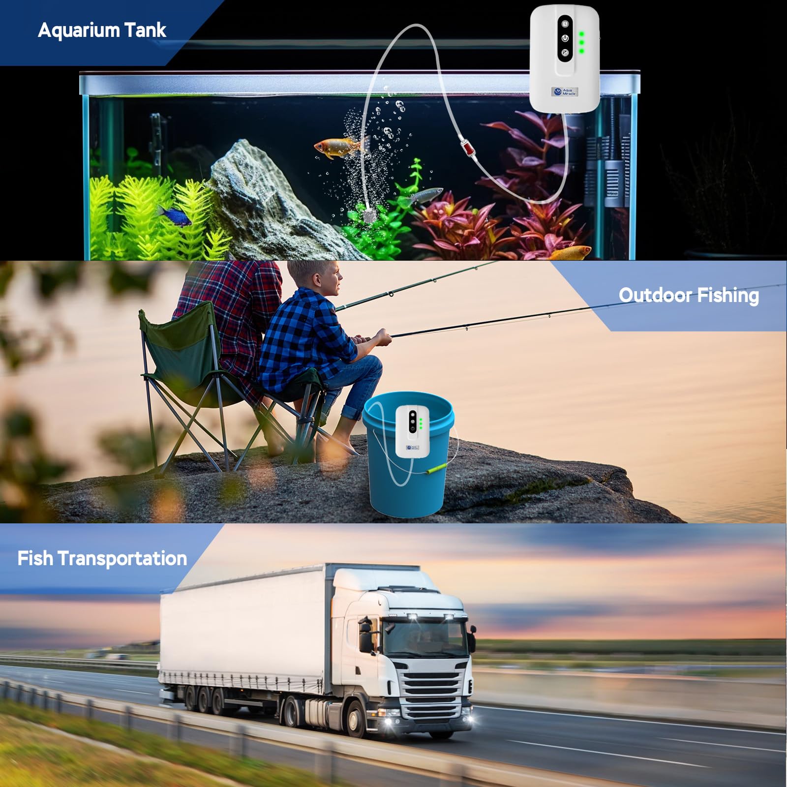 AquaMiracle freshwater and marine water compatibility text emphasizes versatile use.