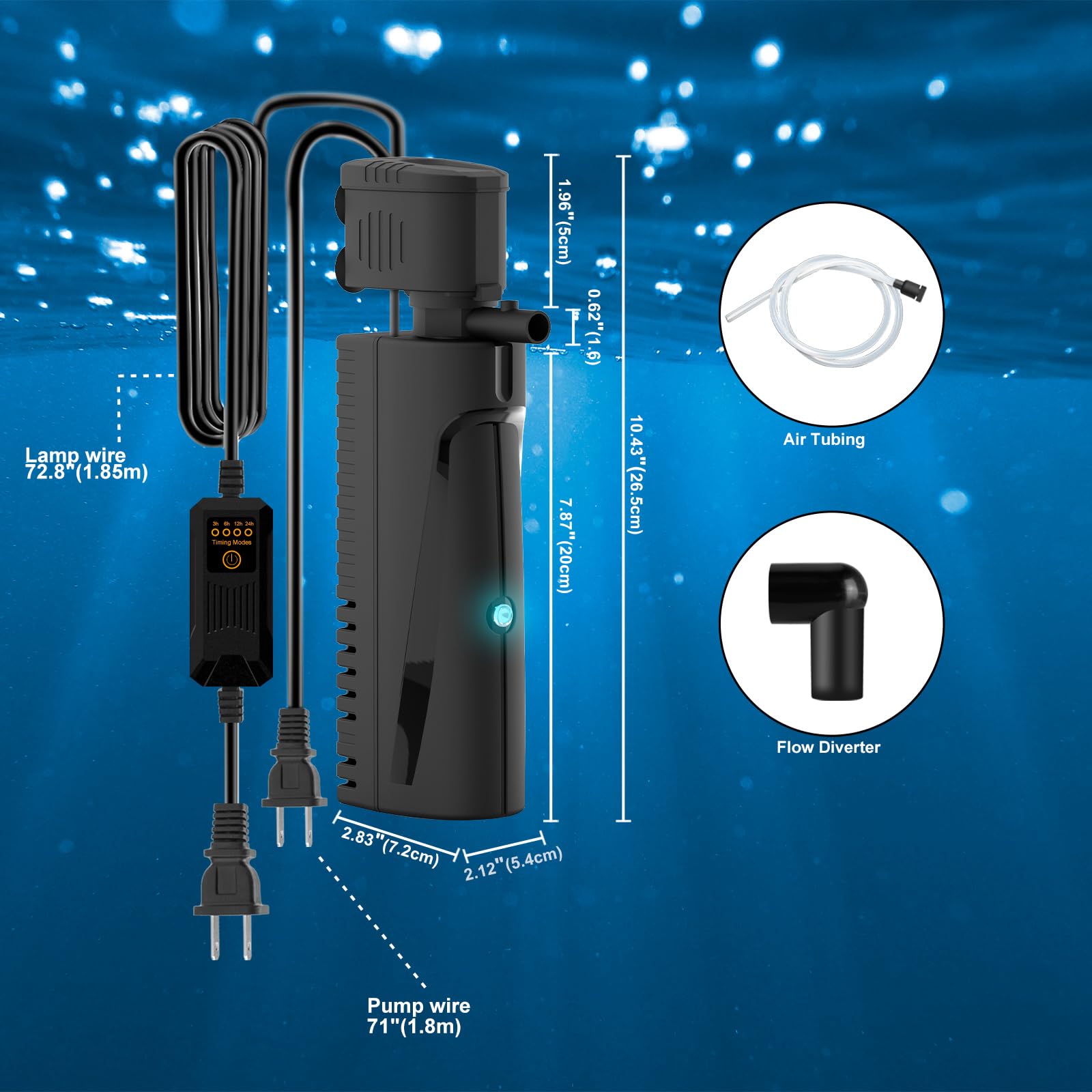 AquaMiracle green-water cleaning setup suitable for pond or aquarium.