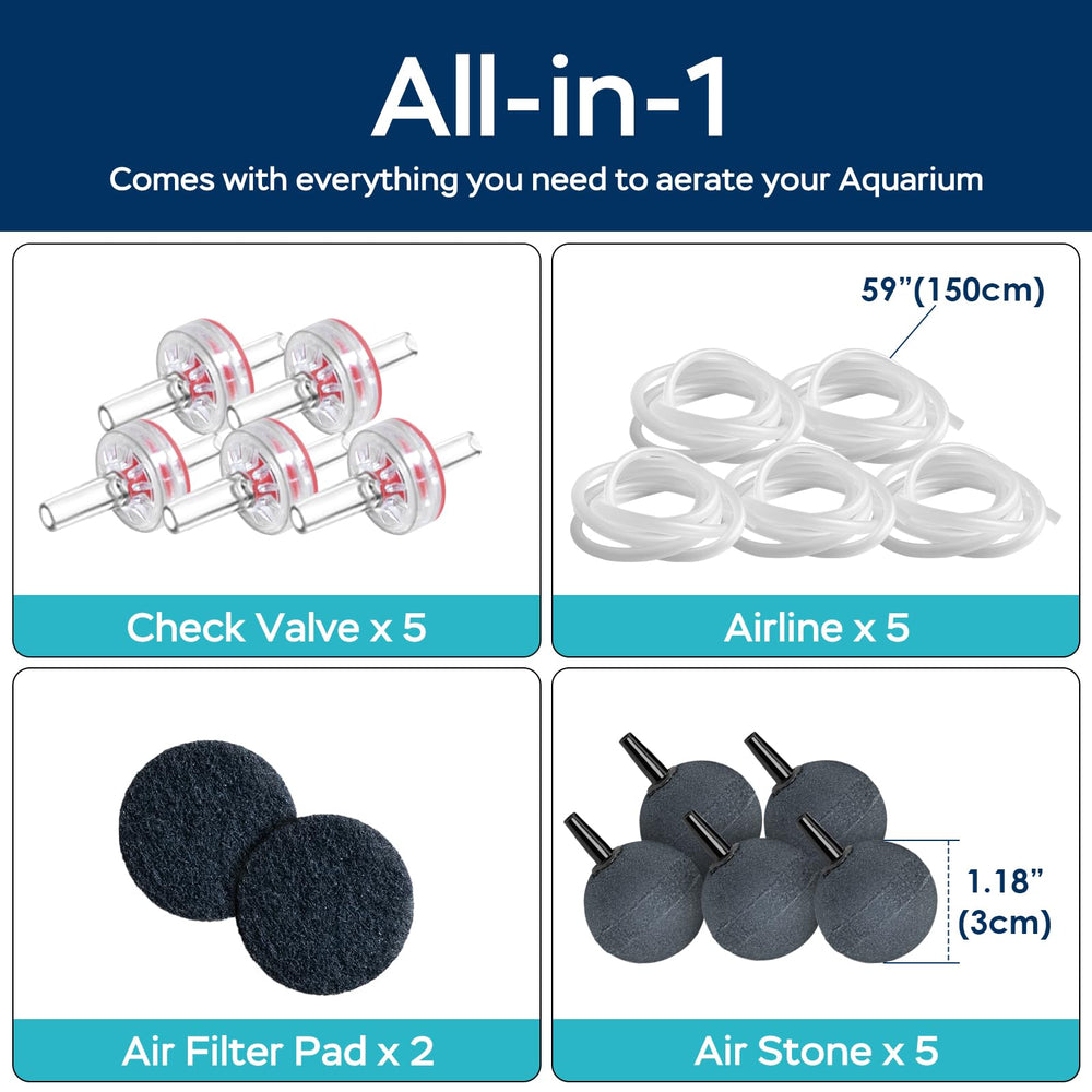 AquaMiracle hydroponics aeration setup demonstrates versatile plant and fish tank aeration