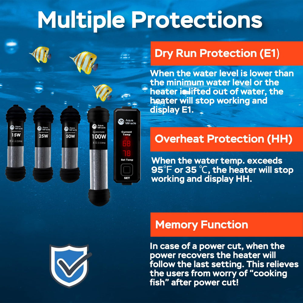 AquaMiracle memory-function retains last setting after power loss