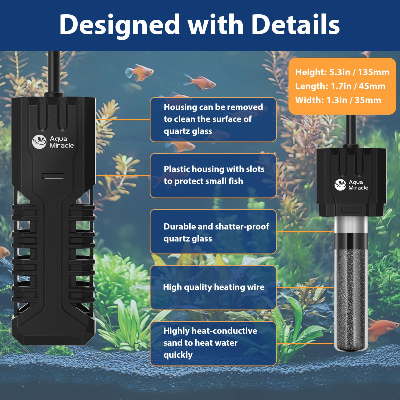 AquaMiracle memory function recalls last temperature setting after power restoration.