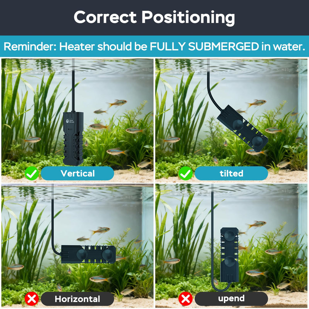 AquaMiracle multi-application heater suits tanks, turtles, fountains, and seedlings