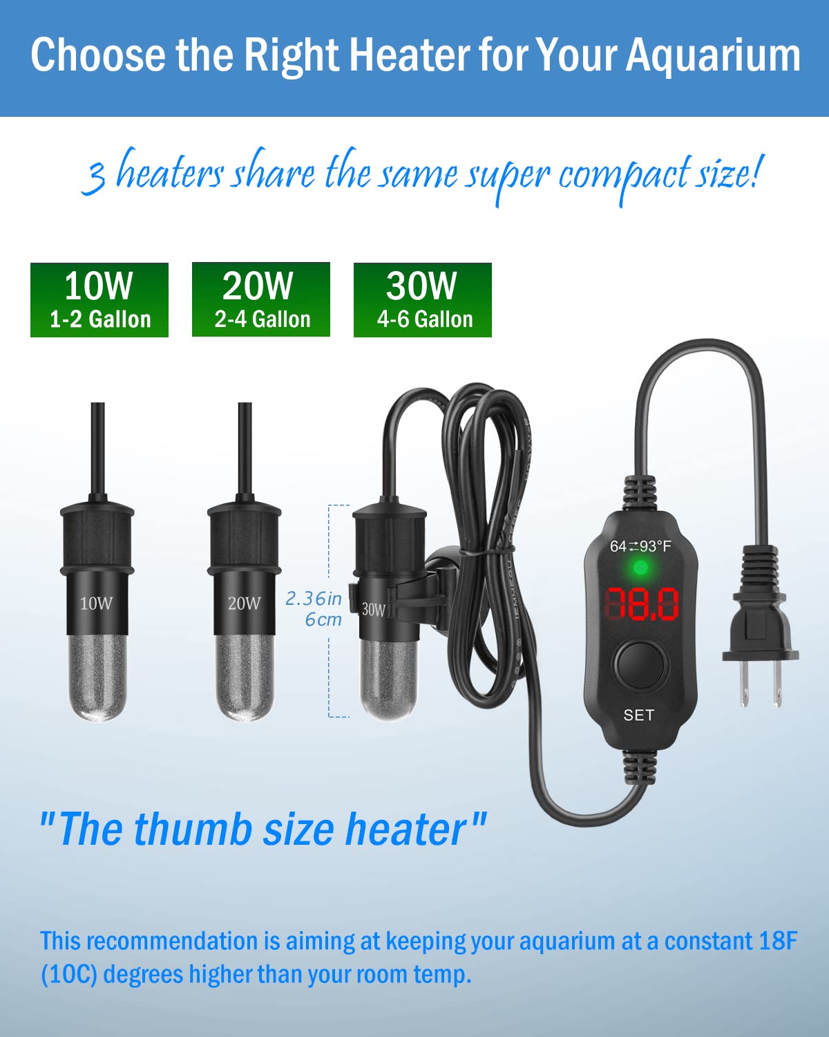 AquaMiracle multi-use heater suits freshwater, marine tanks, turtle enclosures, and fountains.