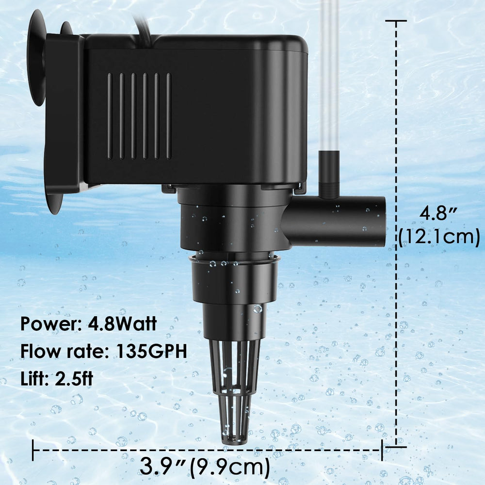 AquaMiracle Powerhead Pump close-up magnet rotor emphasizes efficient, low-energy operation.