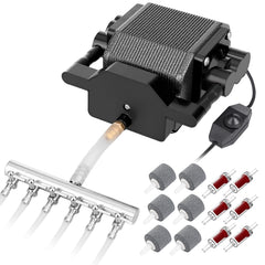 AquaMiracle quiet air pump showing compact design and strong airflow for tanks