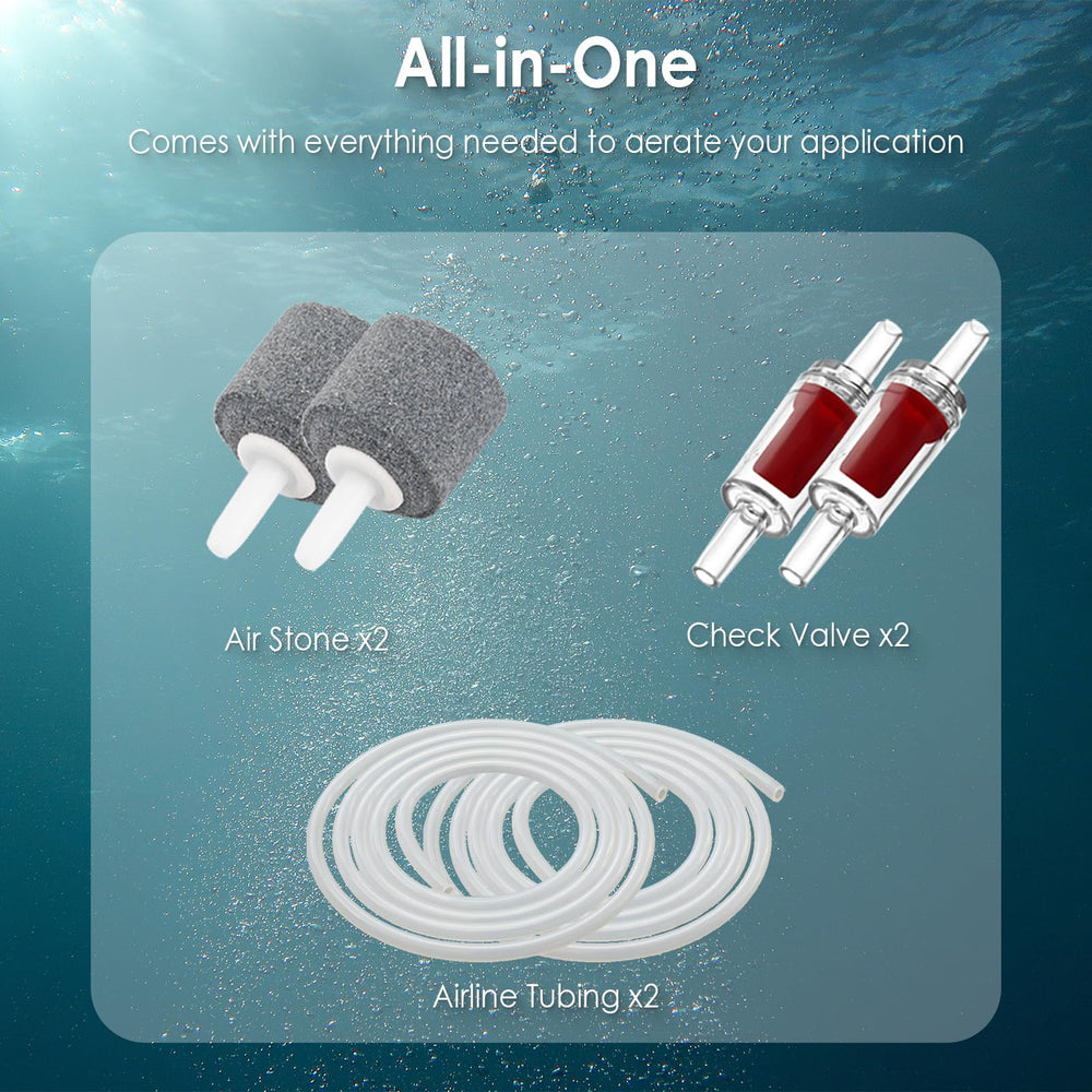 AquaMiracle USB air pump charging via USB power bank for continuous use