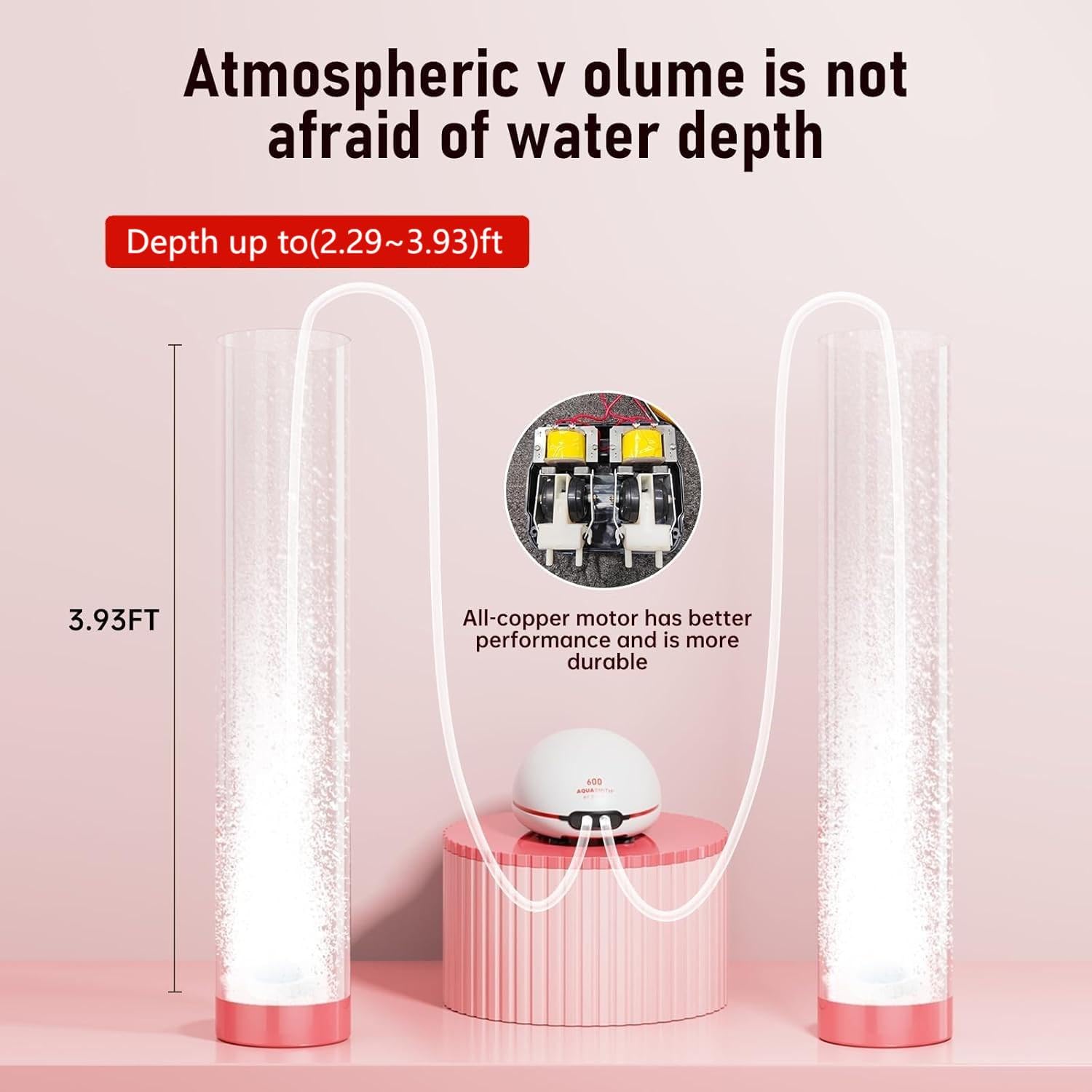AQUASMITH 3W Ultra Quiet Air Pump control view demonstrates adjustable airflow for flexible aeration