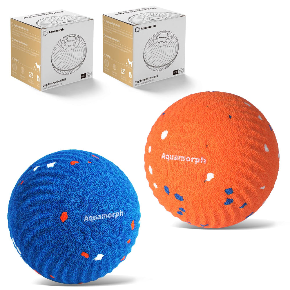 Aquamorph dog ball blue ripple motion for engaging indoor play and exploration.