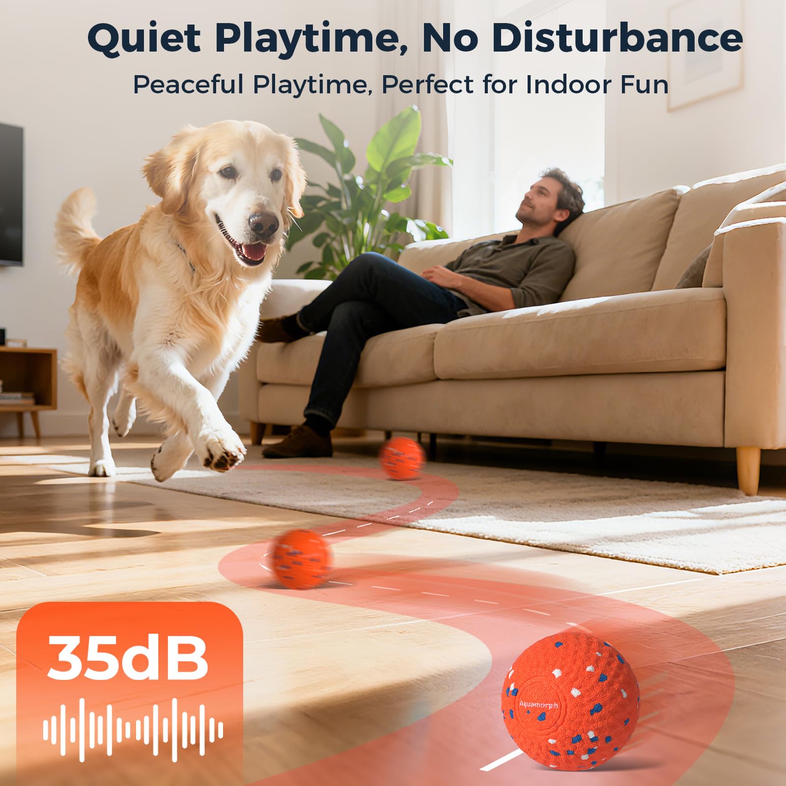 Aquamorph dog ball recharge Type-C port—easy power for longer sessions.