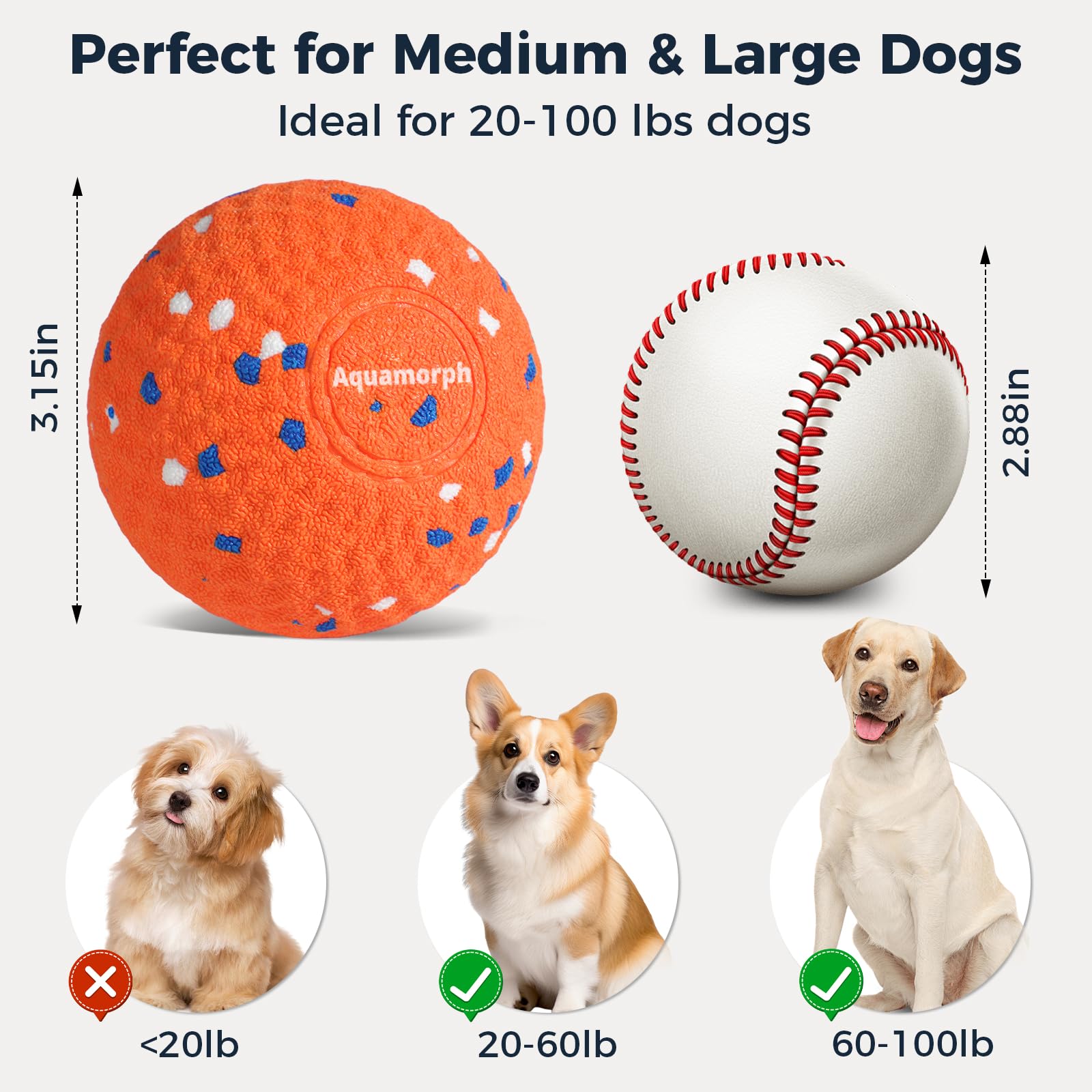 Aquamorph dog ball washable shell—easy cleaning after outdoor adventures.