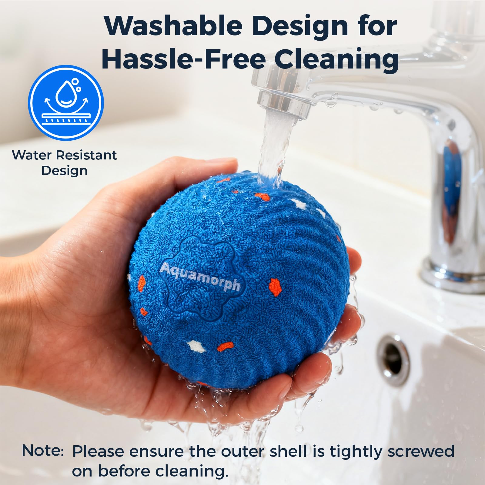 Aquamorph quiet-roll design at 35dB reduces disruption during indoor play.
