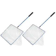 AQUANEAT 2pcs aquarium fish net shows 10-inch reach for safe fish transfer.